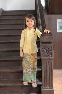 Classic Kebaya Batik Kids in Pastel Yellow